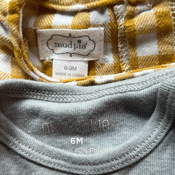 Mudpie Thanksgiving Piece & Christmas Onesie (6-9 Months) New Without Tags - Picture 2 of 2